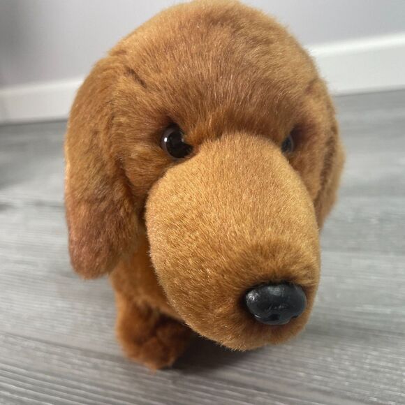 2012 Demdaco Nat and Jules Dachshund 10" Plush Brown Dog Stuffed Animal Toy - Picture 3 of 10